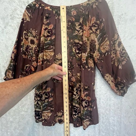 World Market Autumn Muted Colors Floral Blouse Sz M - Picture 13 of 15